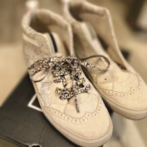 Women's Beige High-Top Sneakers